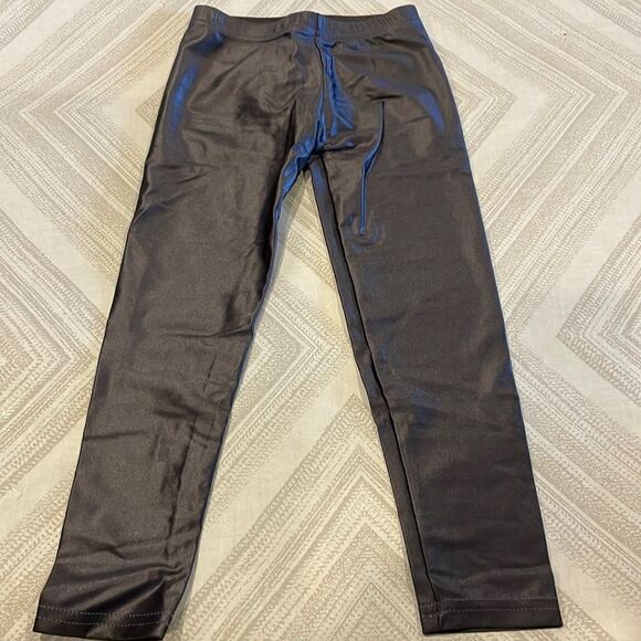 Dori Creations Girls Dark Grey Shiny Leggings - Picture 1 of 6